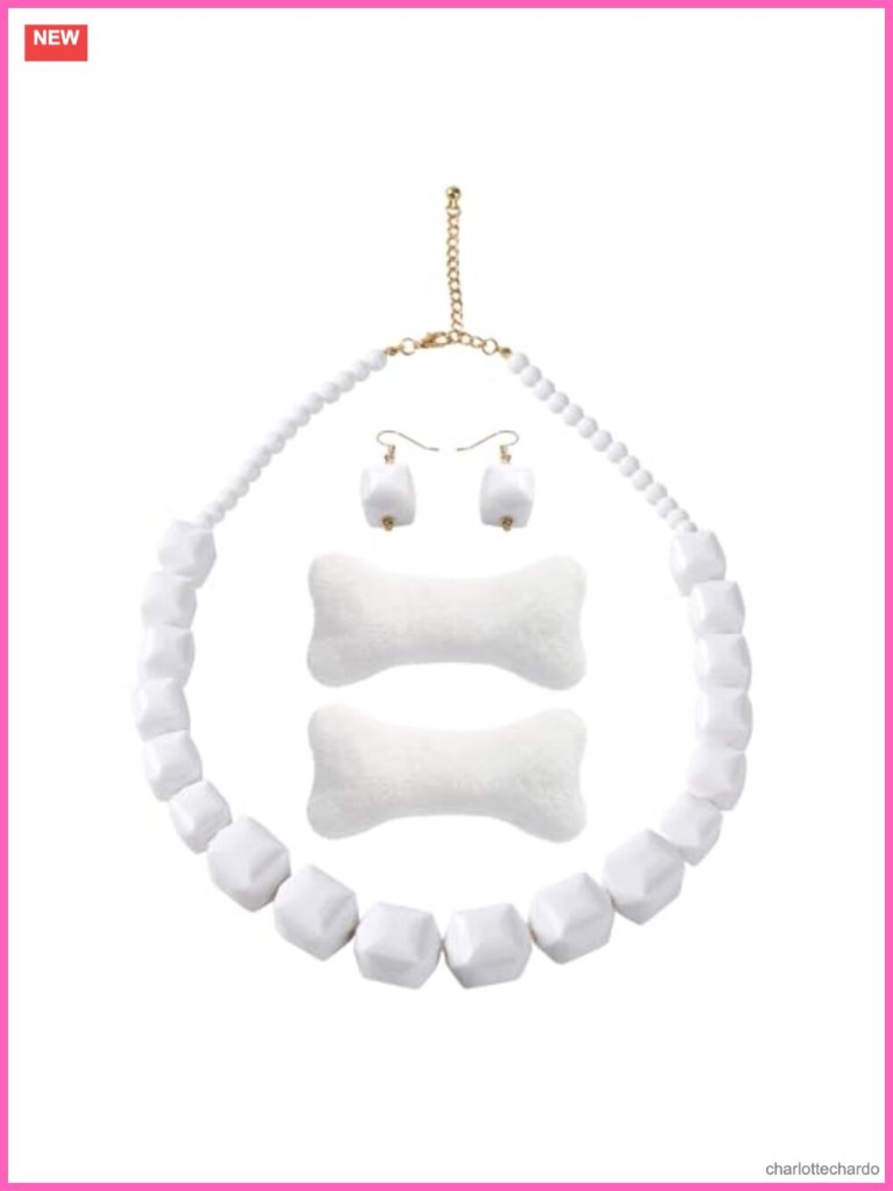 4PCS Women Costume Accessory Set Cave Cosplay Necklace Earrings Hair Clips